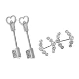 Maxbell 2 Pairs Nipple Ring Bars Crystal Jewelry Stainless Steel Body Jewelry