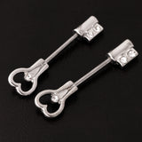 Maxbell 2 Pairs Nipple Ring Bars Crystal Jewelry Stainless Steel Body Jewelry