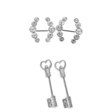 Maxbell 2 Pairs Nipple Ring Bars Crystal Jewelry Stainless Steel Body Jewelry