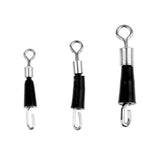 Maxbell 200x Steel Fishing Hook Line Connector Rolling Swivels with Rubber Hose Terminal Tackle M L
