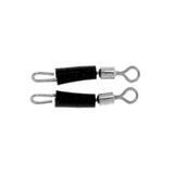 Maxbell 200x Steel Fishing Hook Line Connector Rolling Swivels with Rubber Hose Terminal Tackle M L