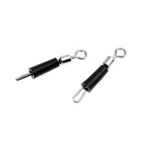 Maxbell 200x Steel Fishing Hook Line Connector Rolling Swivels with Rubber Hose Terminal Tackle M L