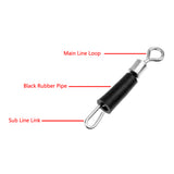 Maxbell 200x Steel Fishing Hook Line Connector Rolling Swivels with Rubber Hose Terminal Tackle M L