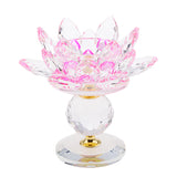 Maxbell Crystal Lotus Flower Candle Holder Tealight Home Feng Shui Decor Pink & Purple