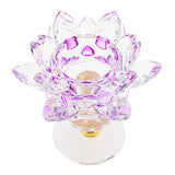 Maxbell Crystal Lotus Flower Candle Holder Tealight Home Feng Shui Decor Pink & Purple