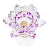 Maxbell Crystal Lotus Flower Candle Holder Tealight Home Feng Shui Decor Pink & Purple