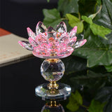 Maxbell Crystal Lotus Flower Candle Holder Tealight Home Feng Shui Decor Pink & Purple