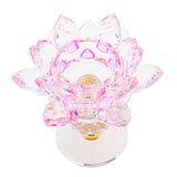 Maxbell Crystal Lotus Flower Candle Holder Tealight Home Feng Shui Decor Pink & Purple