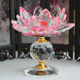 Maxbell Crystal Lotus Flower Candle Holder Tealight Home Feng Shui Decor Pink & Purple