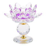 Maxbell Crystal Lotus Flower Candle Holder Tealight Home Feng Shui Decor Pink & Purple