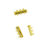 Maxbell 20pcs Gold Tone Metal 3/5 Strand Magnetic Slide Lock Clasps Jewelry Findings