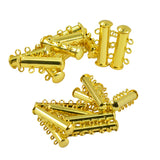 Maxbell 20pcs Gold Tone Metal 3/5 Strand Magnetic Slide Lock Clasps Jewelry Findings