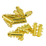 Maxbell 20pcs Gold Tone Metal 3/5 Strand Magnetic Slide Lock Clasps Jewelry Findings