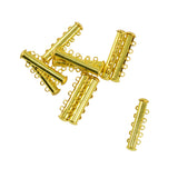 Maxbell 20pcs Gold Tone Metal 3/5 Strand Magnetic Slide Lock Clasps Jewelry Findings