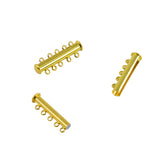 Maxbell 20pcs Gold Tone Metal 3/5 Strand Magnetic Slide Lock Clasps Jewelry Findings