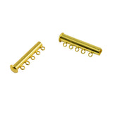 Maxbell 20pcs Gold Tone Metal 3/5 Strand Magnetic Slide Lock Clasps Jewelry Findings