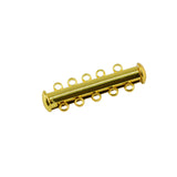 Maxbell 20pcs Gold Tone Metal 3/5 Strand Magnetic Slide Lock Clasps Jewelry Findings