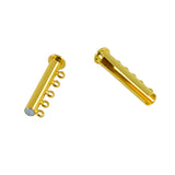 Maxbell 20pcs Gold Tone Metal 3/5 Strand Magnetic Slide Lock Clasps Jewelry Findings