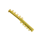 Maxbell 20pcs Gold Tone Metal 3/5 Strand Magnetic Slide Lock Clasps Jewelry Findings