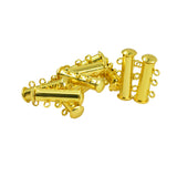 Maxbell 20pcs Gold Tone Metal 3/5 Strand Magnetic Slide Lock Clasps Jewelry Findings