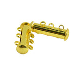 Maxbell 20pcs Gold Tone Metal 3/5 Strand Magnetic Slide Lock Clasps Jewelry Findings