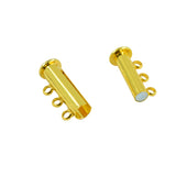 Maxbell 20pcs Gold Tone Metal 3/5 Strand Magnetic Slide Lock Clasps Jewelry Findings