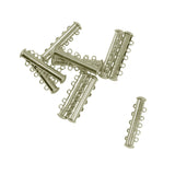 Maxbell 20 Sets Silver Plated Brass Multi Strand Slide Magnetic Clasps Connectors