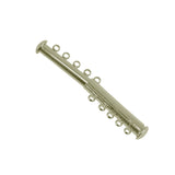 Maxbell 20 Sets Silver Plated Brass Multi Strand Slide Magnetic Clasps Connectors