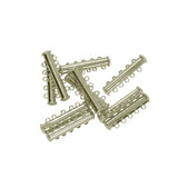 Maxbell 20 Sets Silver Plated Brass Multi Strand Slide Magnetic Clasps Connectors