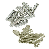 Maxbell 20 Sets Silver Plated Brass Multi Strand Slide Magnetic Clasps Connectors