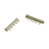 Maxbell 20 Sets Silver Plated Brass Multi Strand Slide Magnetic Clasps Connectors