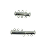 Maxbell 20 Sets Silver Plated Brass Multi Strand Slide Magnetic Clasps Connectors