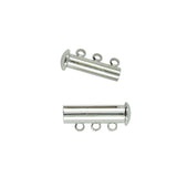 Maxbell 20 Sets Silver Plated Brass Multi Strand Slide Magnetic Clasps Connectors