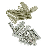 Maxbell 20 Sets Silver Plated Brass Multi Strand Slide Magnetic Clasps Connectors