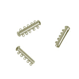 Maxbell 20 Sets Silver Plated Brass Multi Strand Slide Magnetic Clasps Connectors