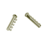 Maxbell 20 Sets Silver Plated Brass Multi Strand Slide Magnetic Clasps Connectors