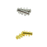 Maxbell 20 Sets Silver Plated Brass Multi Strand Slide Magnetic Clasps Connectors