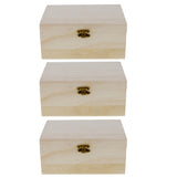 Maxbell 3 Pieces Wooden Jewelry Storage Box Wood Crafts Case Art Decor Kids DIY Toys