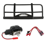 Maxbell RC Metal Front Bumper with Winch+Controller For 1:10 D90 D110 RC Parts