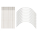Maxbell 24Piece C & I Shape Hair Extension Supplies Weaving Weft Pulling Hook Needle
