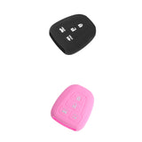 Maxbell 2 Pieces Black Pink Car Silicone Key Fob Case Cover for Toyota Corolla Camry