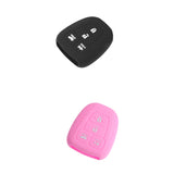 Maxbell 2 Pieces Black Pink Car Silicone Key Fob Case Cover for Toyota Corolla Camry