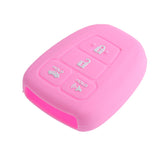 Maxbell 2 Pieces Black Pink Car Silicone Key Fob Case Cover for Toyota Corolla Camry