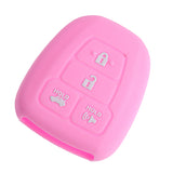 Maxbell 2 Pieces Black Pink Car Silicone Key Fob Case Cover for Toyota Corolla Camry