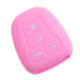 Maxbell 2 Pieces Black Pink Car Silicone Key Fob Case Cover for Toyota Corolla Camry