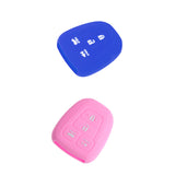 Maxbell 2 Pieces Blue Pink Car Silicone Key Fob Case Cover for Toyota Corolla Camry