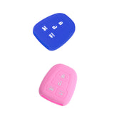 Maxbell 2 Pieces Blue Pink Car Silicone Key Fob Case Cover for Toyota Corolla Camry