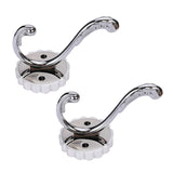 Maxbell 2pcs Single Coat Hat Hook Wall Mounted Hook Wardrobe Purse Holder Silver