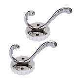 Maxbell 2pcs Single Coat Hat Hook Wall Mounted Hook Wardrobe Purse Holder Silver