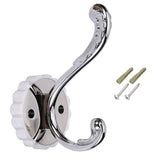 Maxbell 2pcs Single Coat Hat Hook Wall Mounted Hook Wardrobe Purse Holder Silver